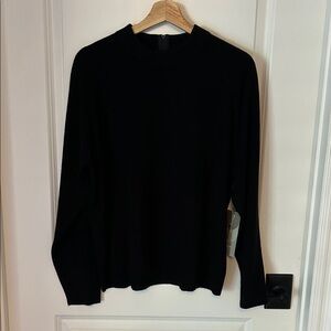 Designers Originals Black Mock Neck Sweater Vintage Luxelon Size 44 (2X)
